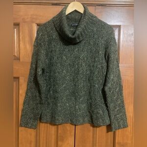 Peruvian Connection Olive Cowl Neck Sweater baby alpaca blend women’s medium